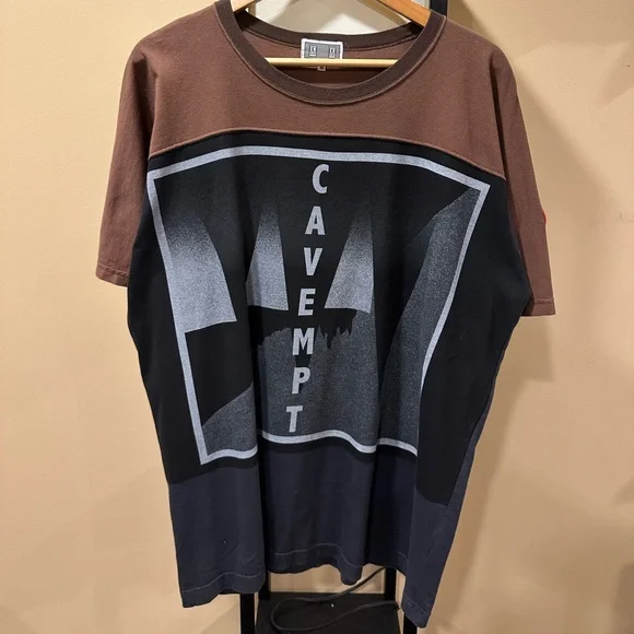 Cav Empt Brown Tri Color Red Logo Short Sleeve T-Shirt